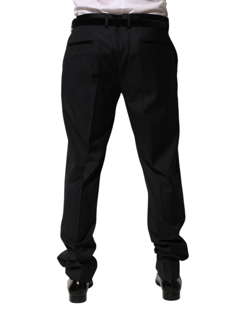 Black Wool Men Formal Dress Trouser Pants