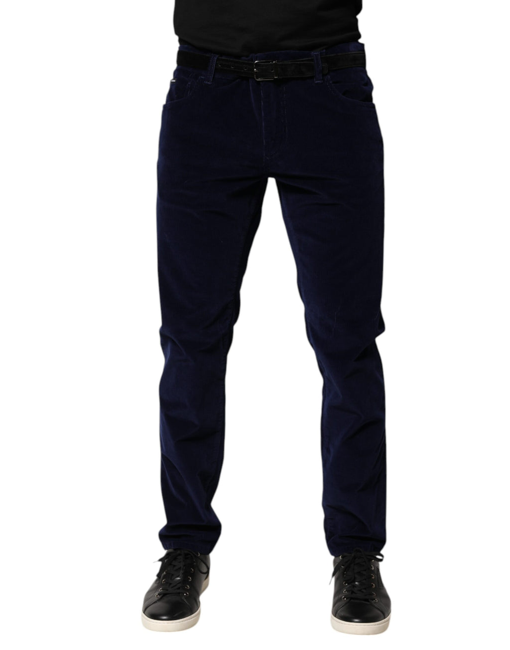 Navy Blue Cotton Tapered Formal Trouser Pants