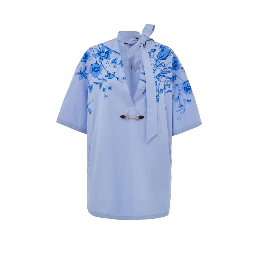 Blue Cotton Pattern Shirt