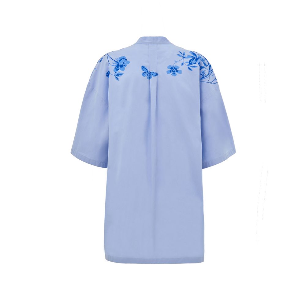 Blue Cotton Pattern Shirt