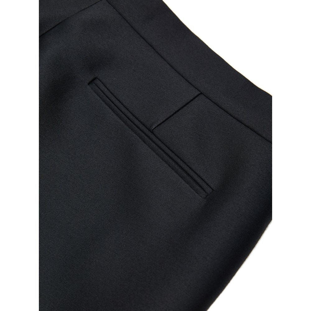 Black Cotton Casual Pants