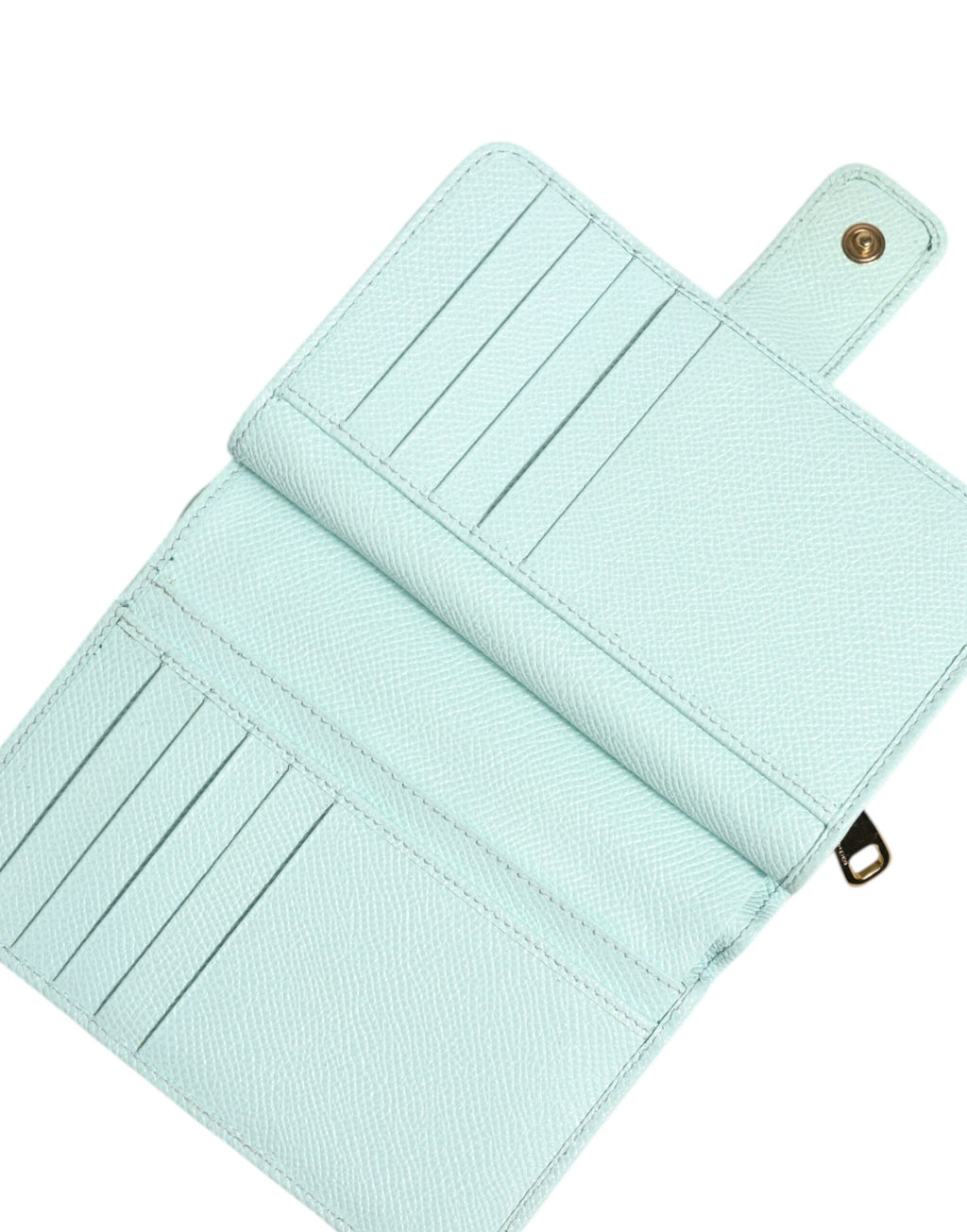 Mint Green Leather Bifold Continental Clutch Wallet