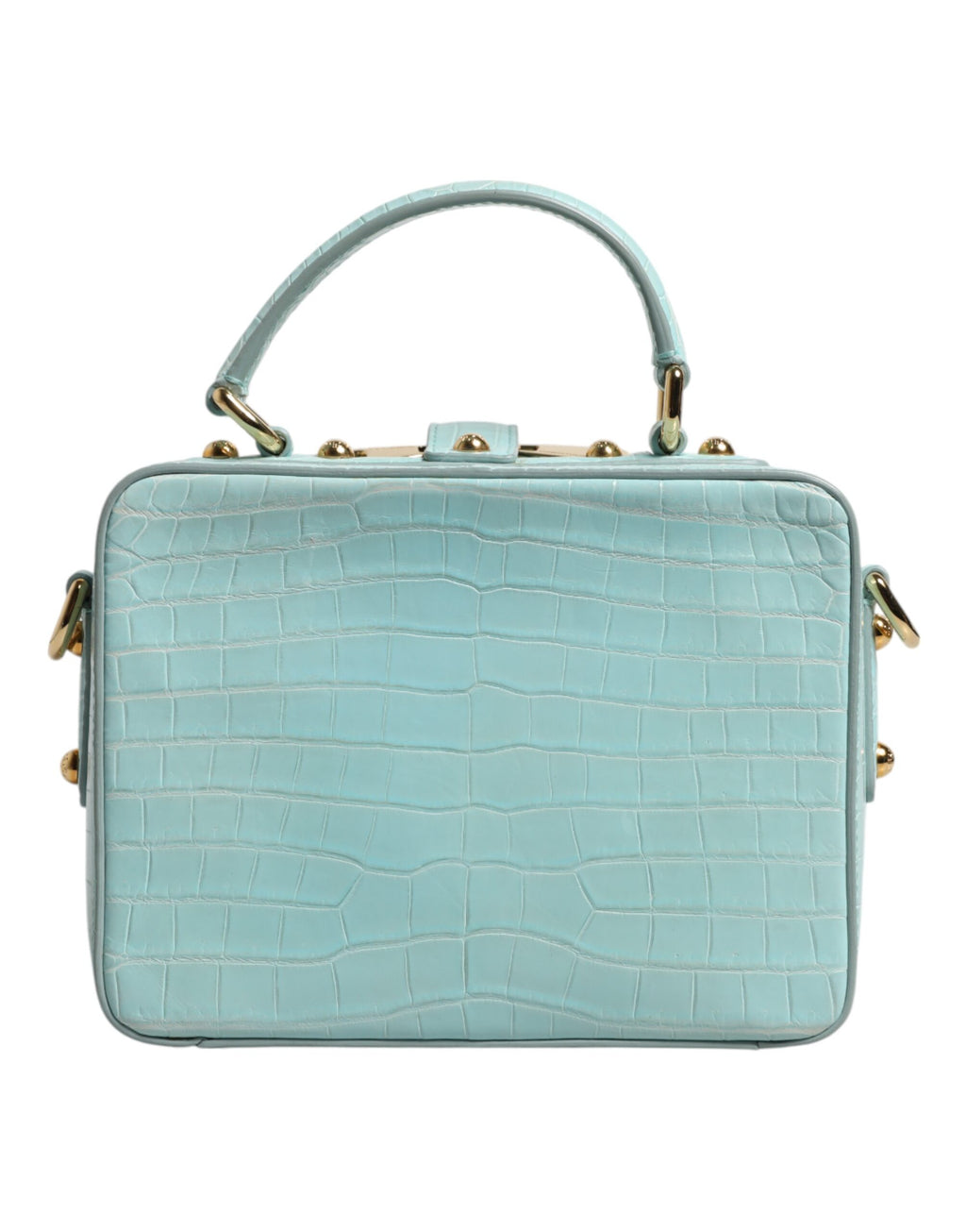 Mint Green Embossed Leather Padlock Shoulder Bag