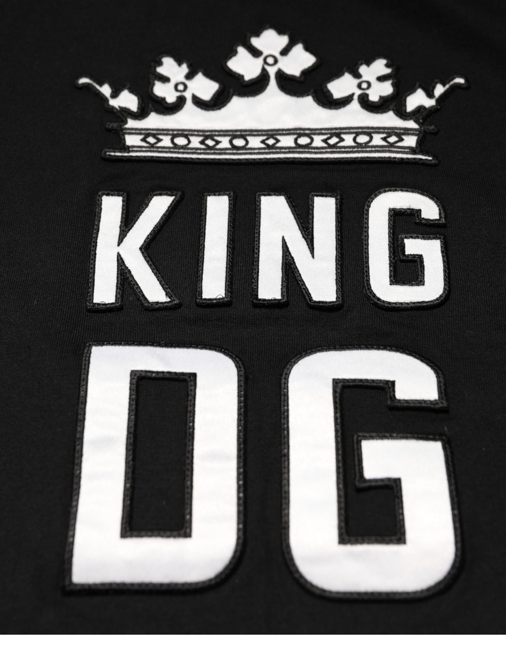 Black DG King Crown Cotton Crew Neck T-shirt