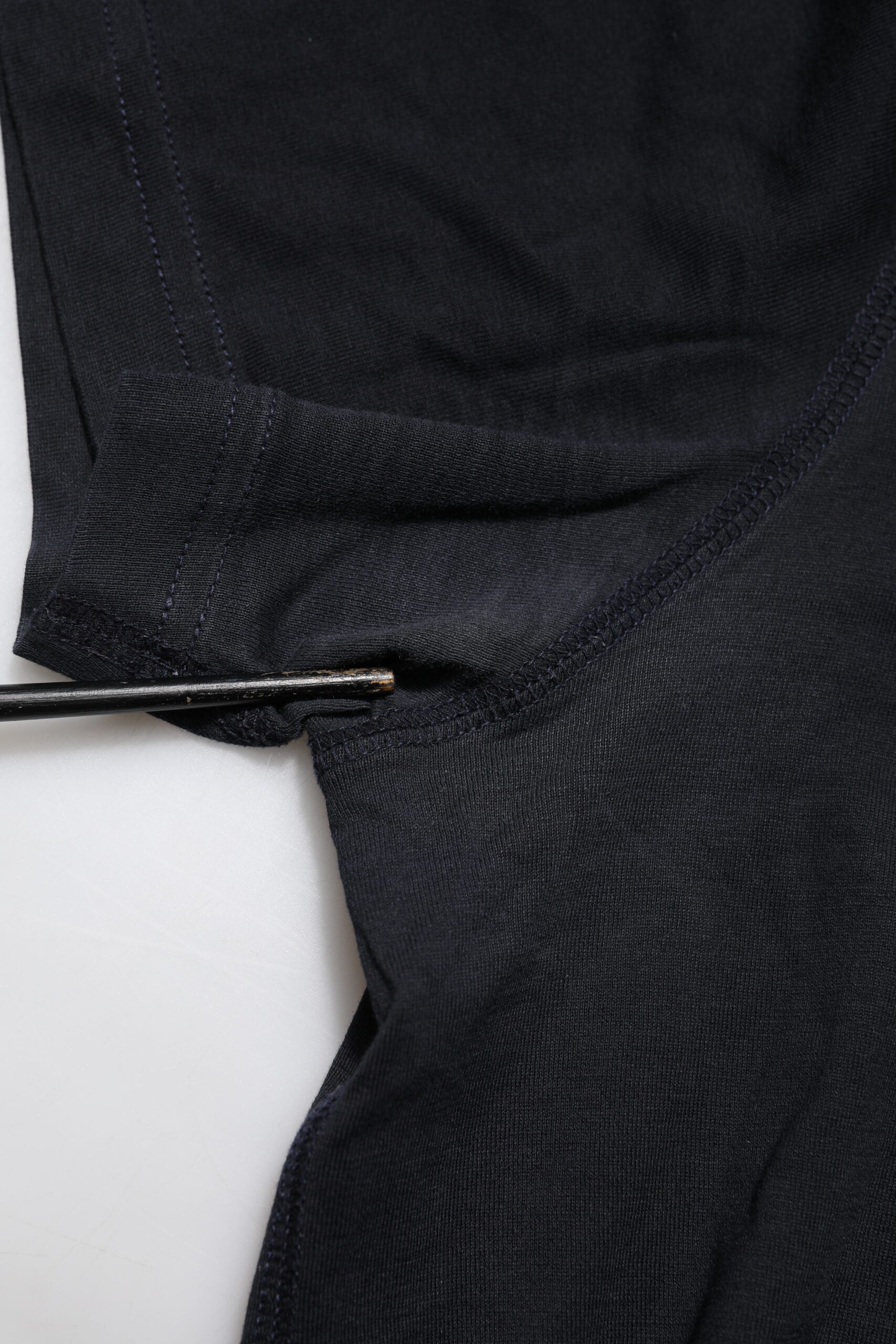 Dark Blue Logo Plaque Cotton Crewneck T-shirt