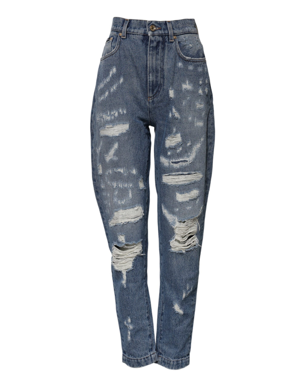 Blue AMBER Tattered High Waist Denim Jeans