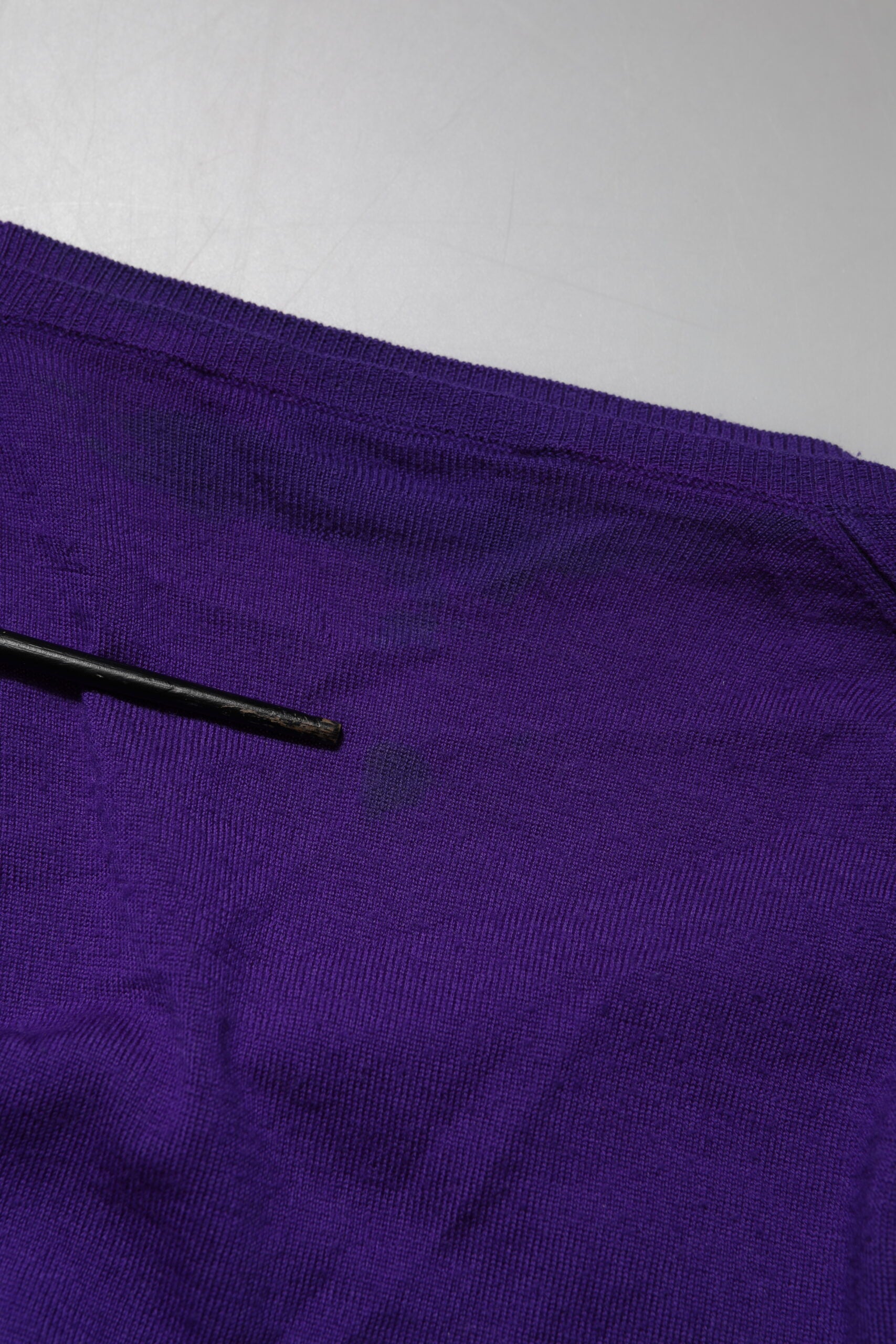 Purple Wool Knit V-neck Cardigan Sweater