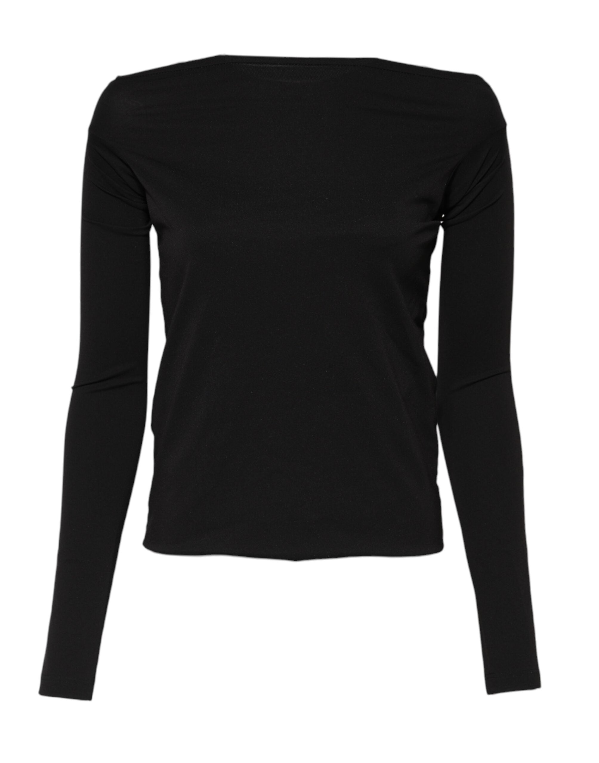Black Wool Shrug Crew Neck Pullover Sweater