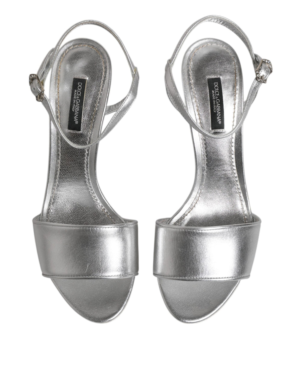 Silver KEIRA Heels Ankle Strap Sandals Shoes