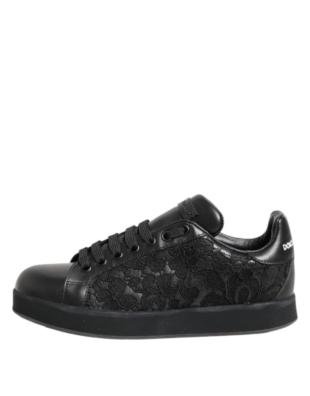 Black Floral Lace Low Top Sneakers Shoes