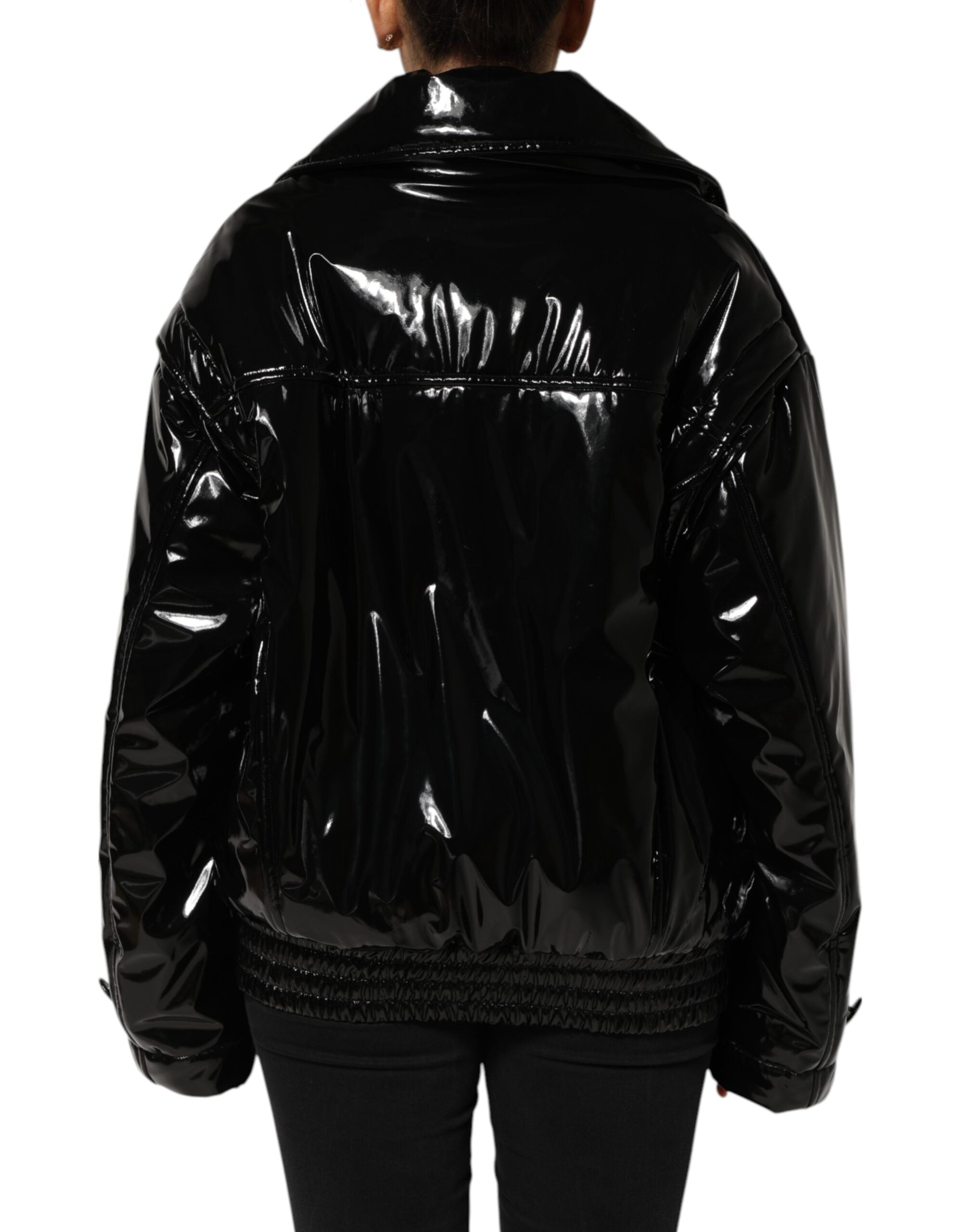 Polyester Black Quilted Puffer Coat  Jacket