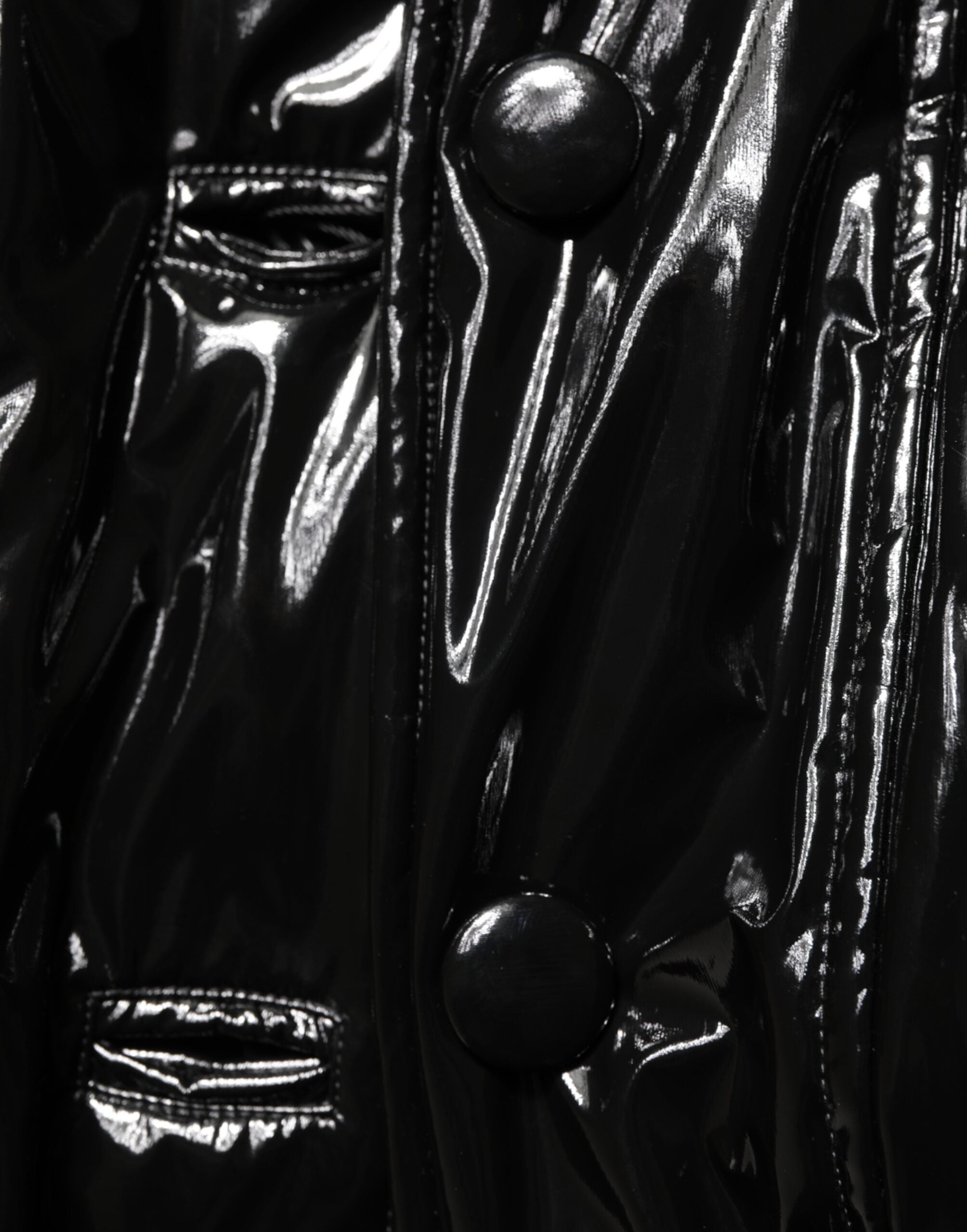 Polyester Black Quilted Puffer Coat  Jacket