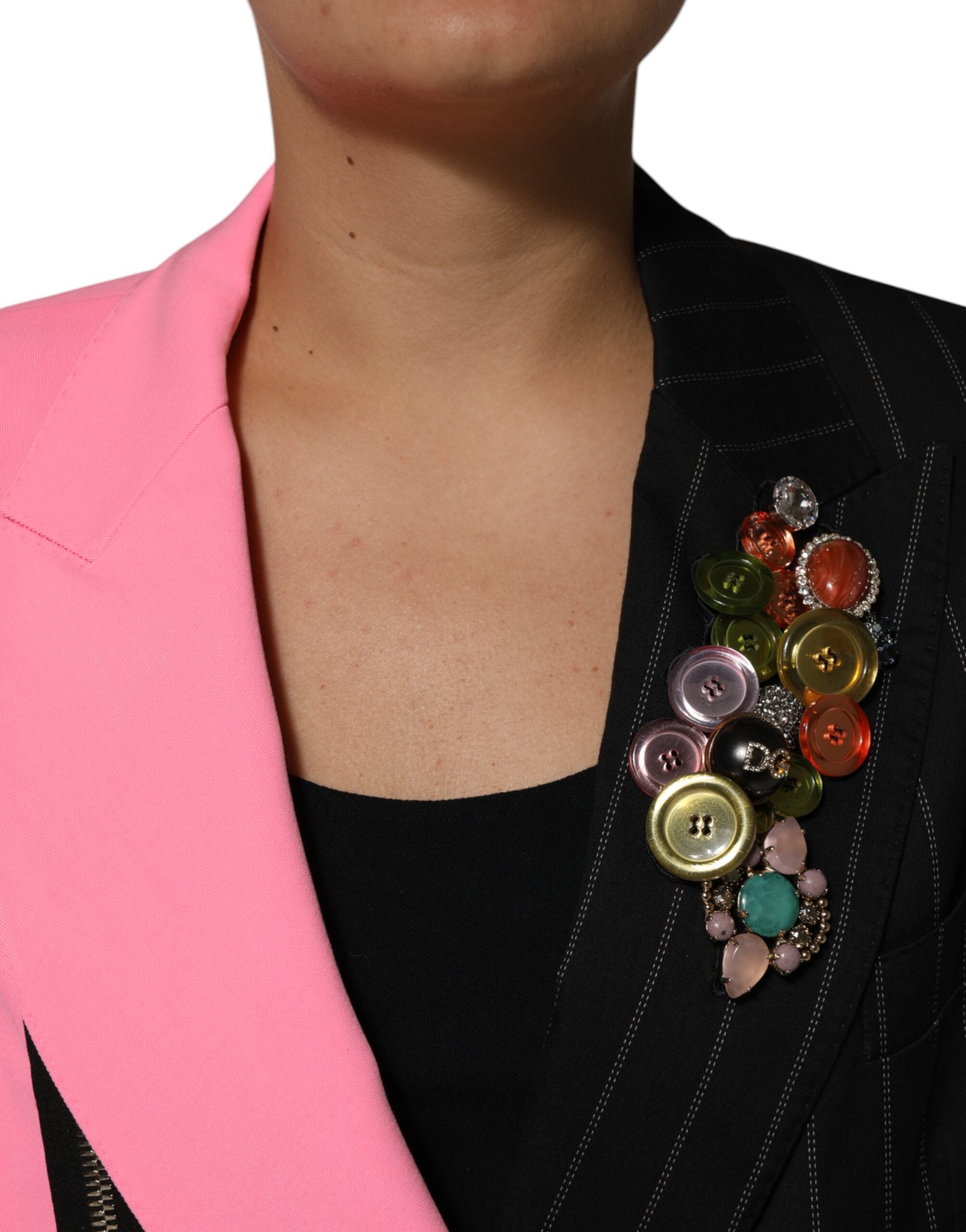 Multicolor Patchwork Embellished Coat Jacket
