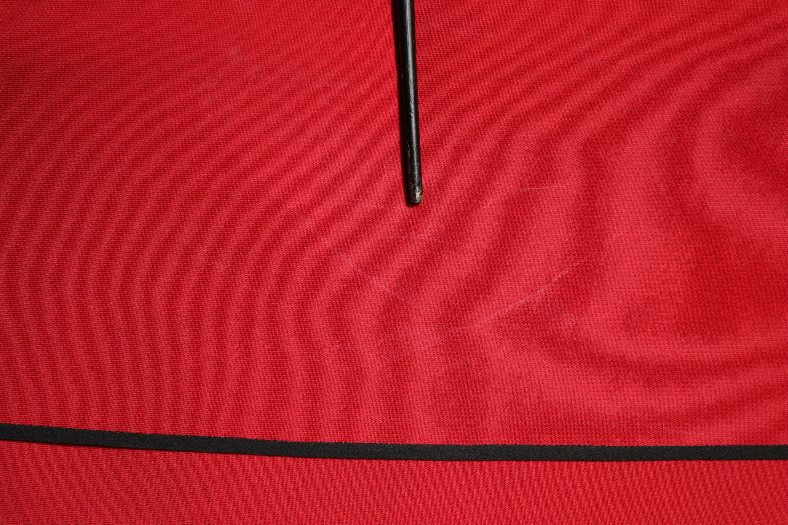 Red Viscose Stretch Slit Sheath Midi Dress