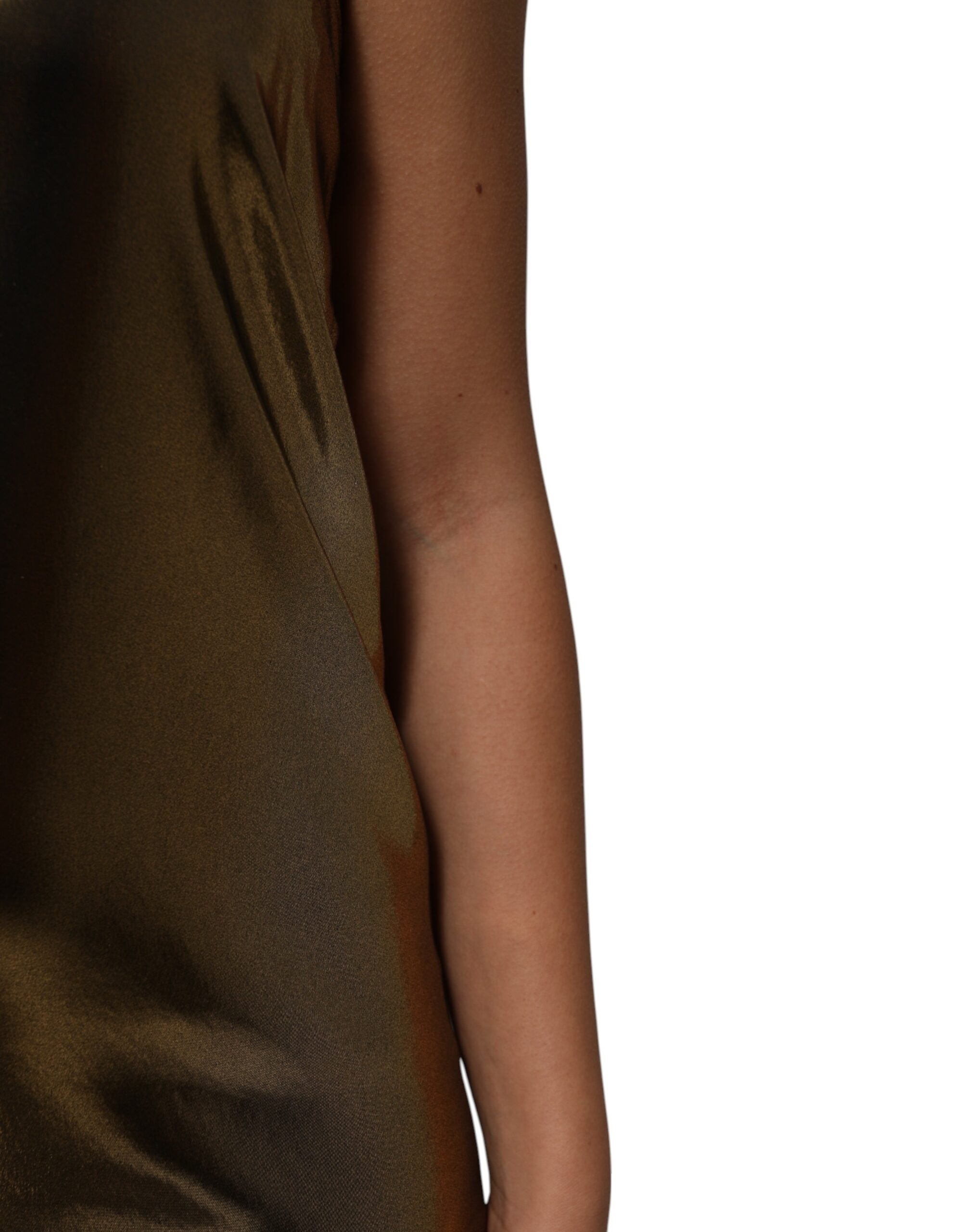 Metallic Gold Sleeveless A-line Mini Dress