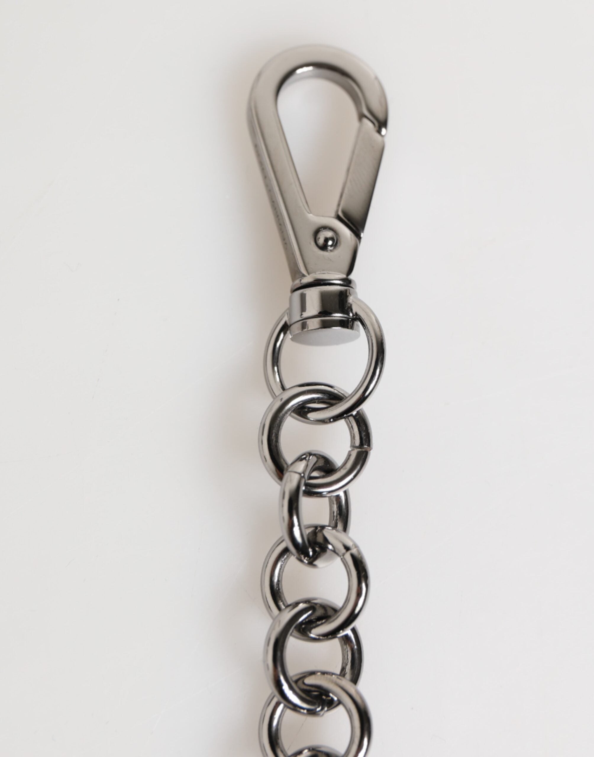 Black White DG Rubber Logo Silver Men Keychain Keyring