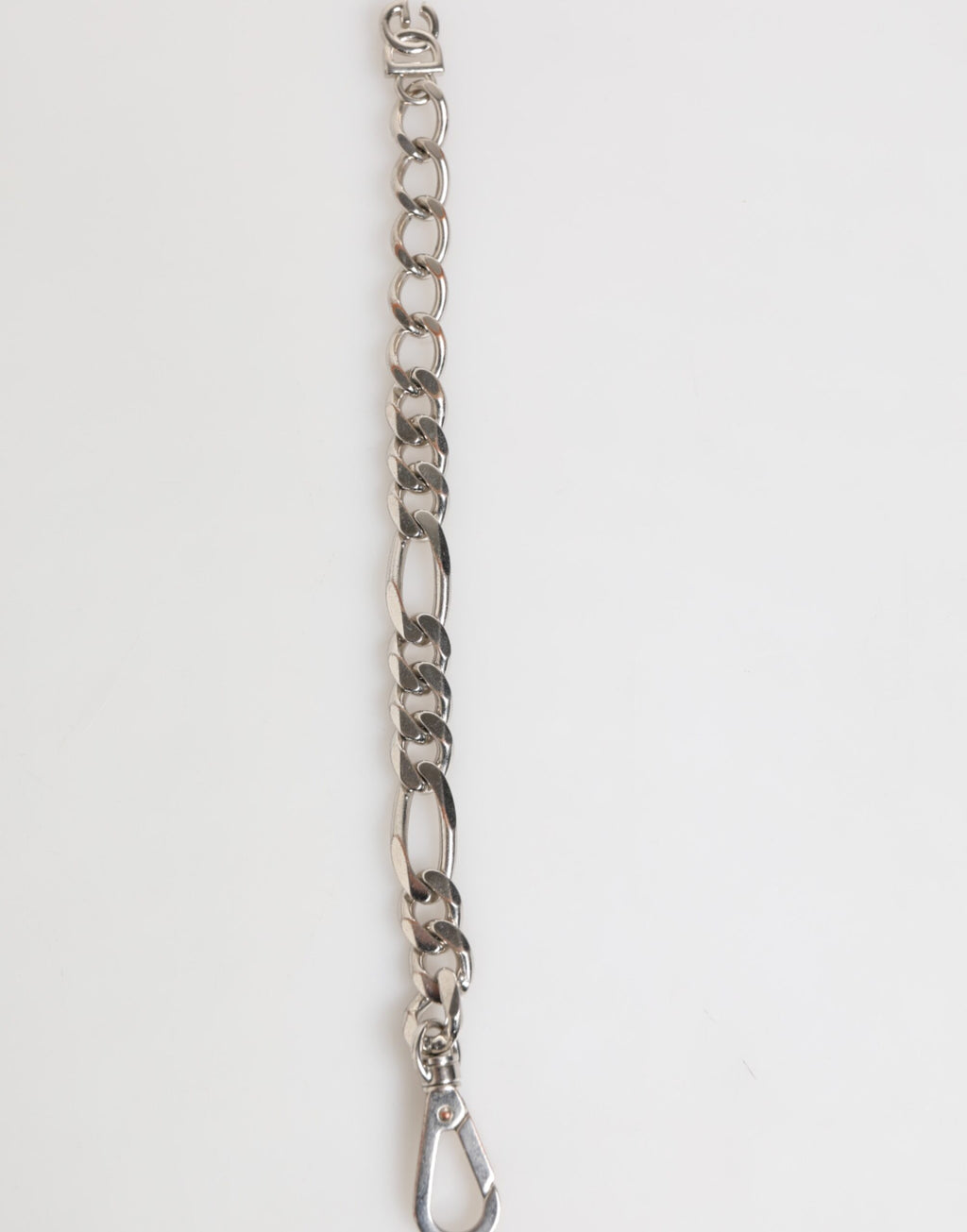 Silver Tone Brass Chain Lobster Clasp DG Logo Bracelet