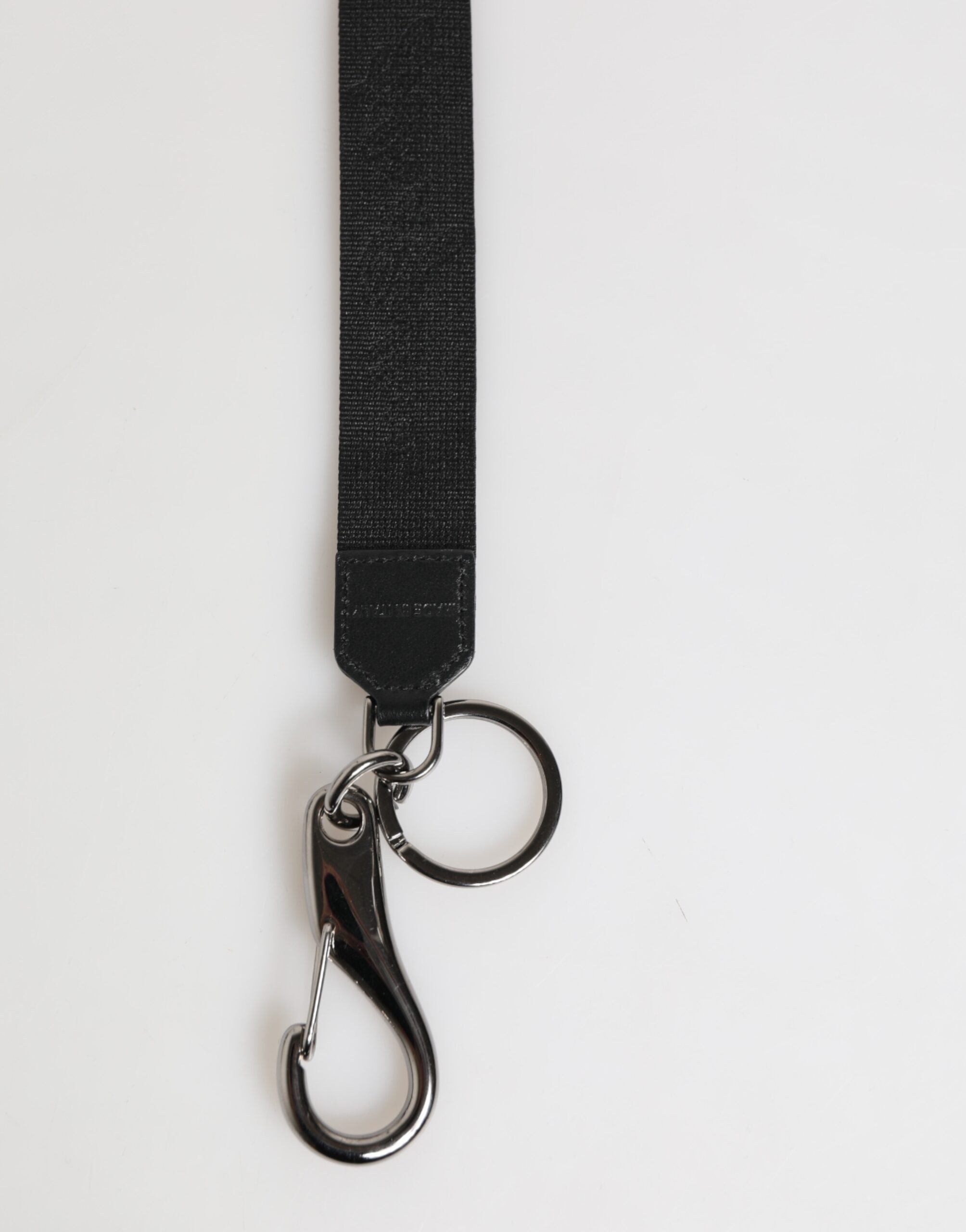 Black Yellow Polyester DG Logo Silver Keychain Keyring