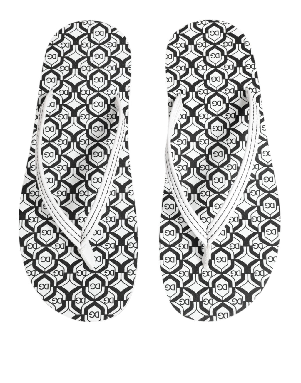 Black White Logo Beachwear Flats Slipper Shoes