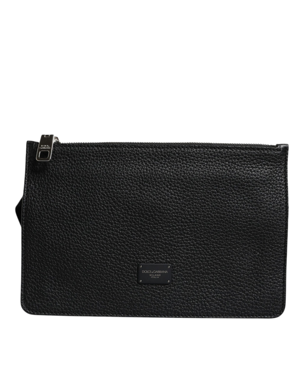 Black Leather Logo Embossed Waist Fanny Pack Borse Bag
