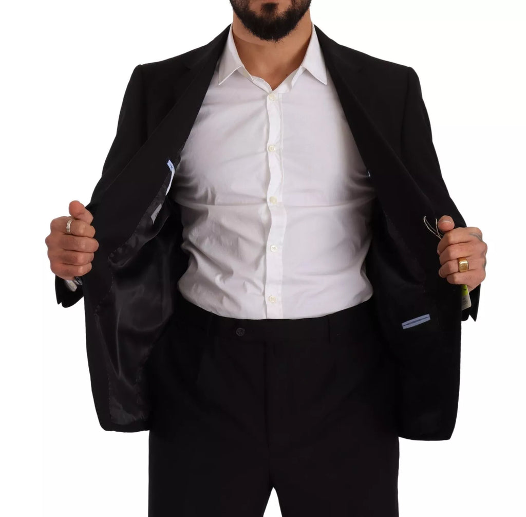 Blue Polyester Single Breasted Formal 2 Piece Suit