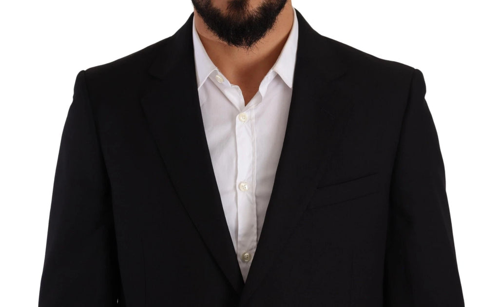 Blue Polyester Single Breasted Formal 2 Piece Suit