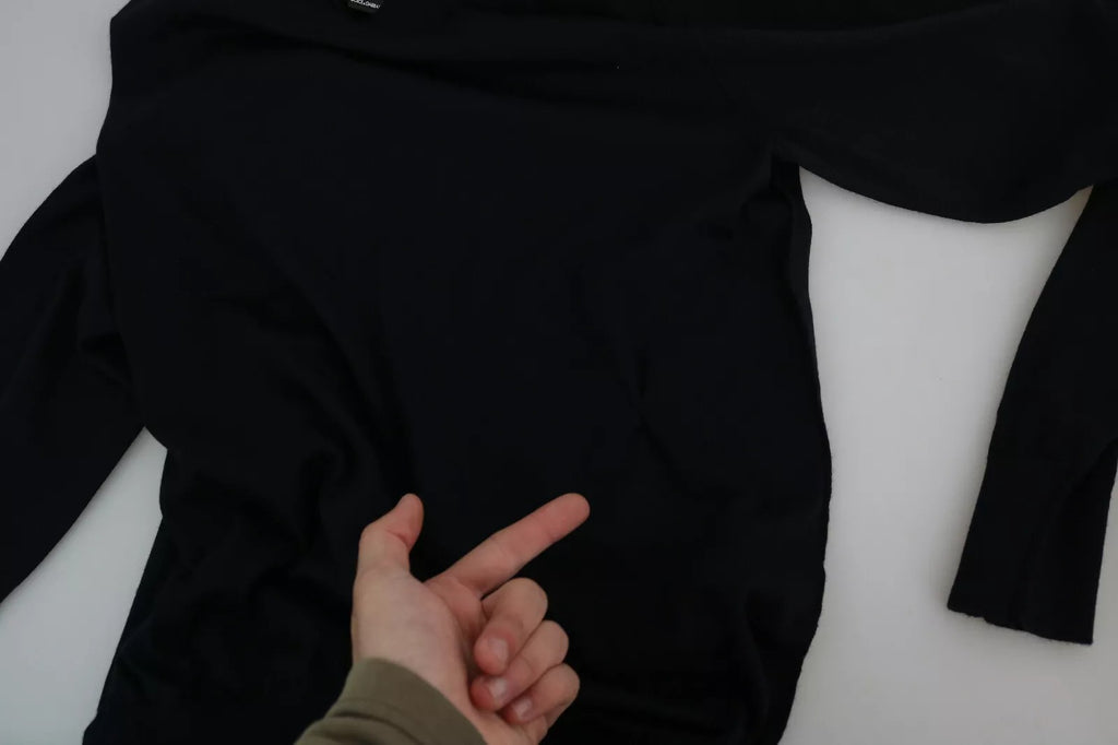 Black Cashmere Crewneck Pullover Sweater