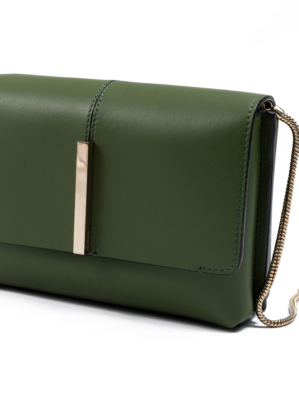 Dark Green Leather Crossbody Bag
