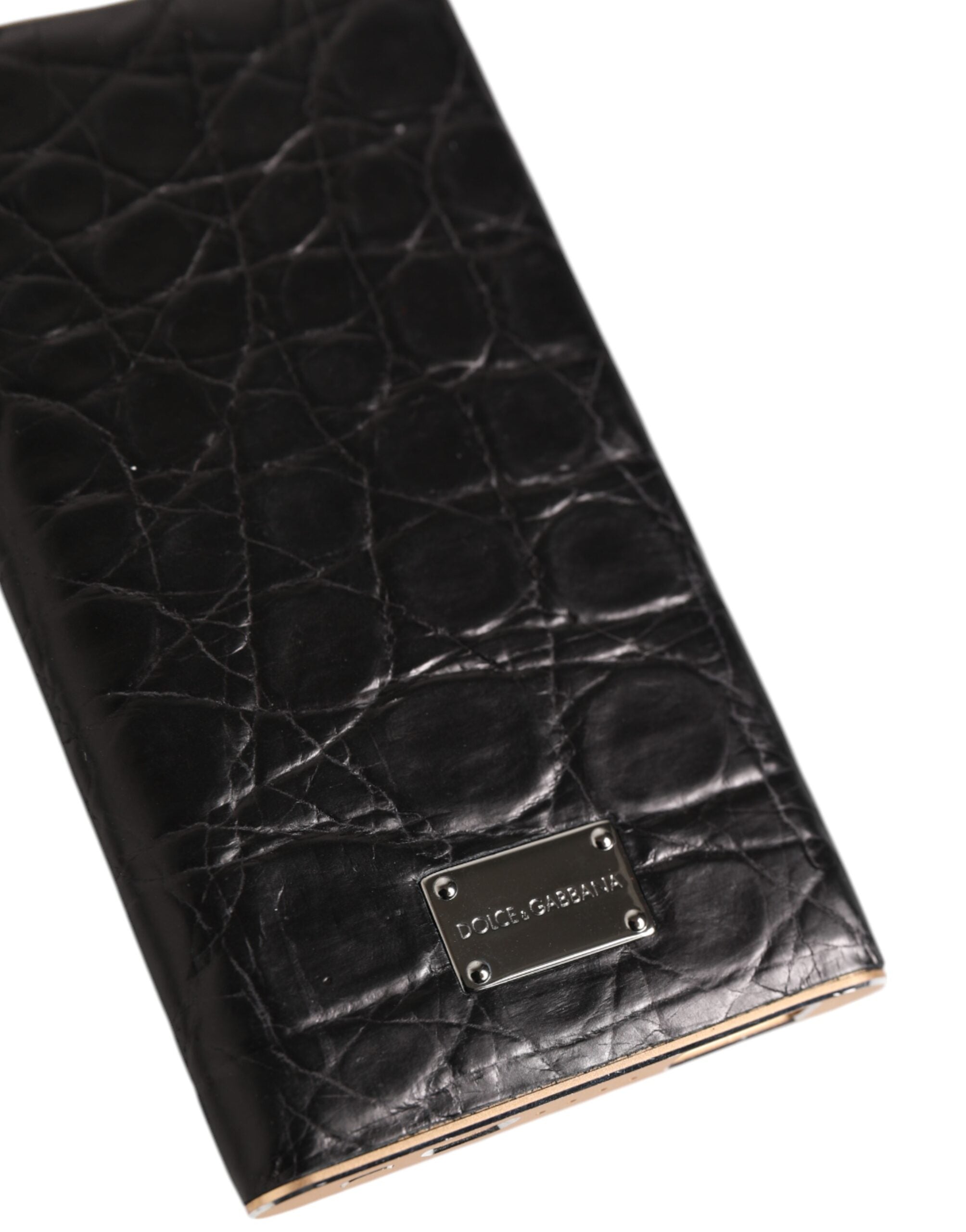 Black Leather Embossed Exotic 3000mAh  Power Bank Charger USB