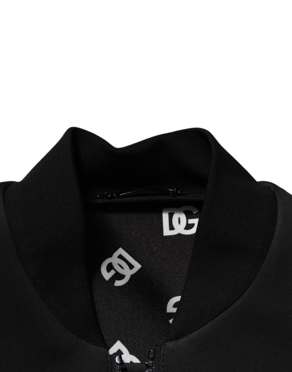 Black Polyester Logo Plaque Bomber Jacket