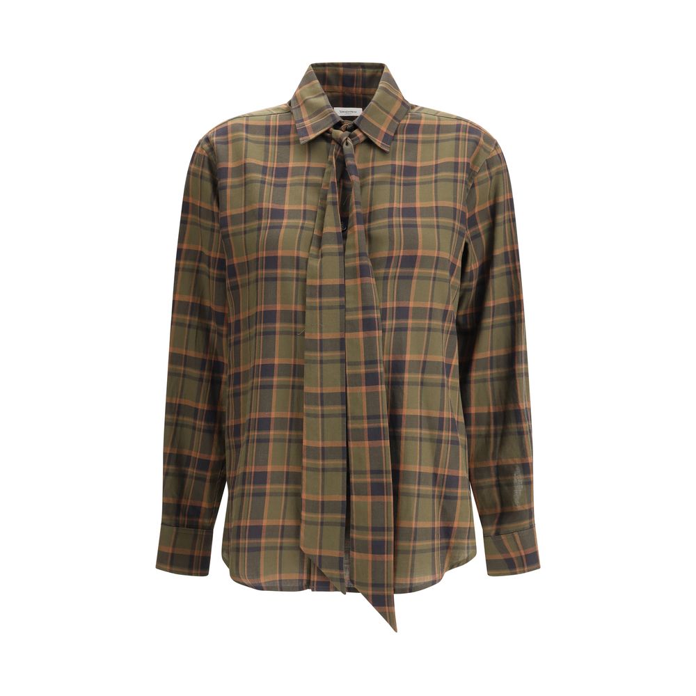 Saint Laurent Green Cotton Pattern Shirt
