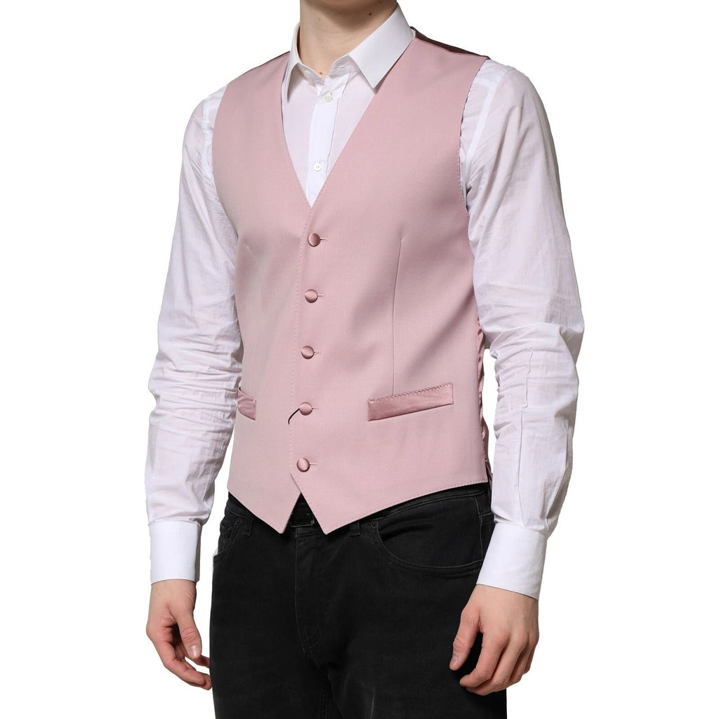 Pink Wool Dress Formal Men Waistcoat Vest