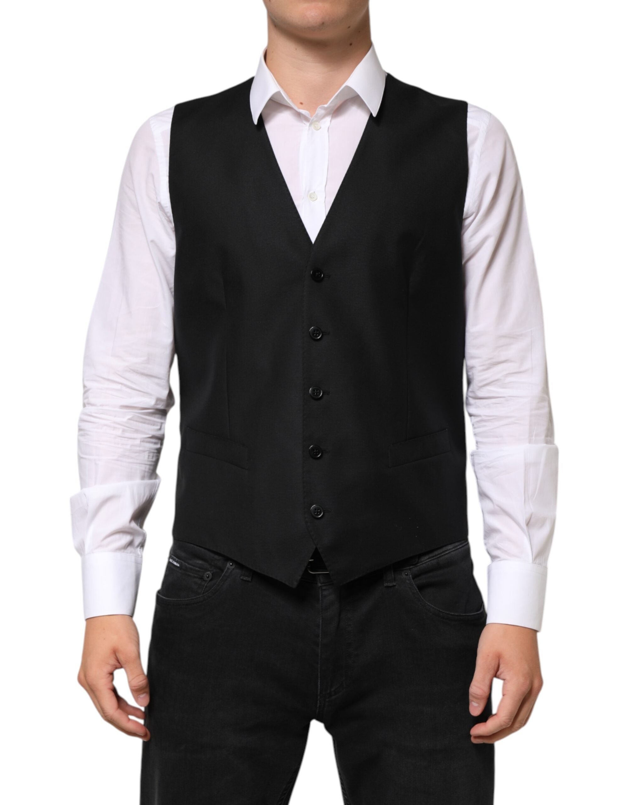 Black Wool Dress Formal Men Waistcoat Vest