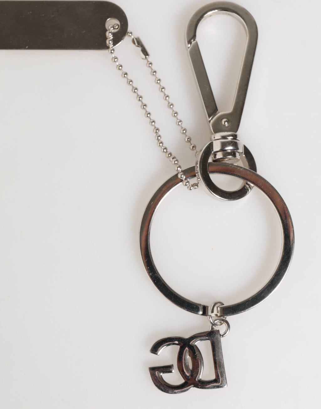 Silver DG Logo Key Holder Keychain Bag Charm Keyring