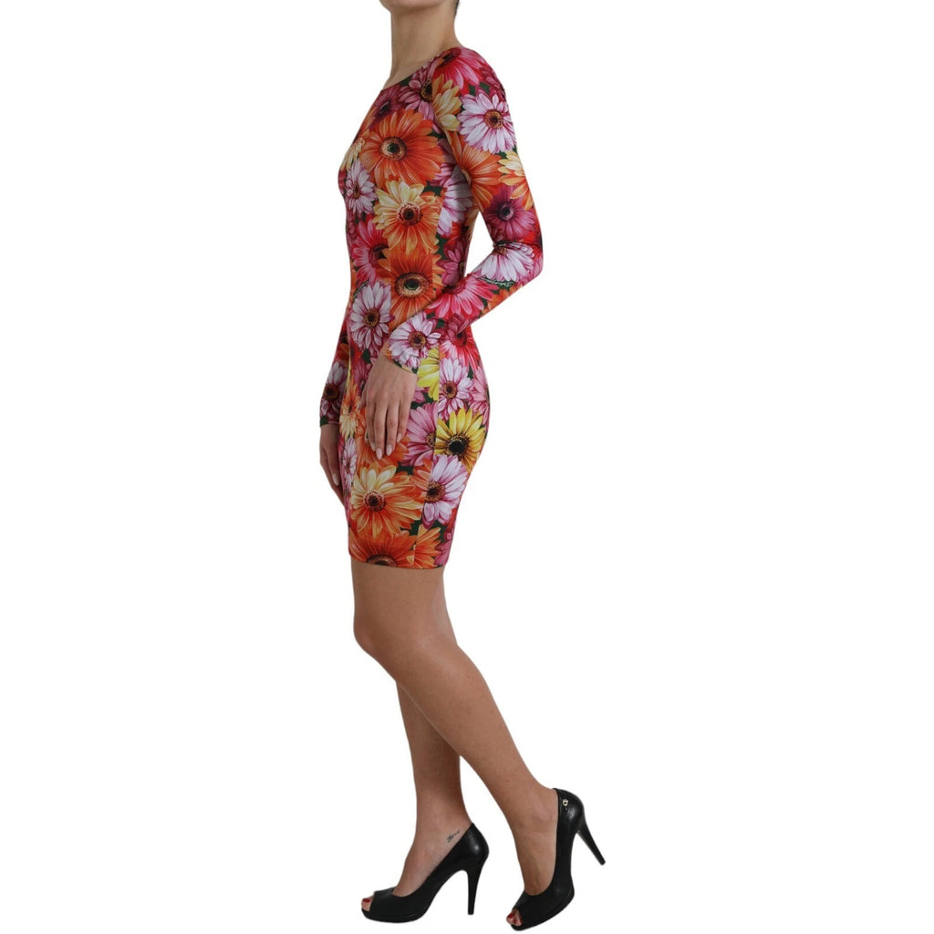 Multicolor Floral Print Sheath Mini Dress