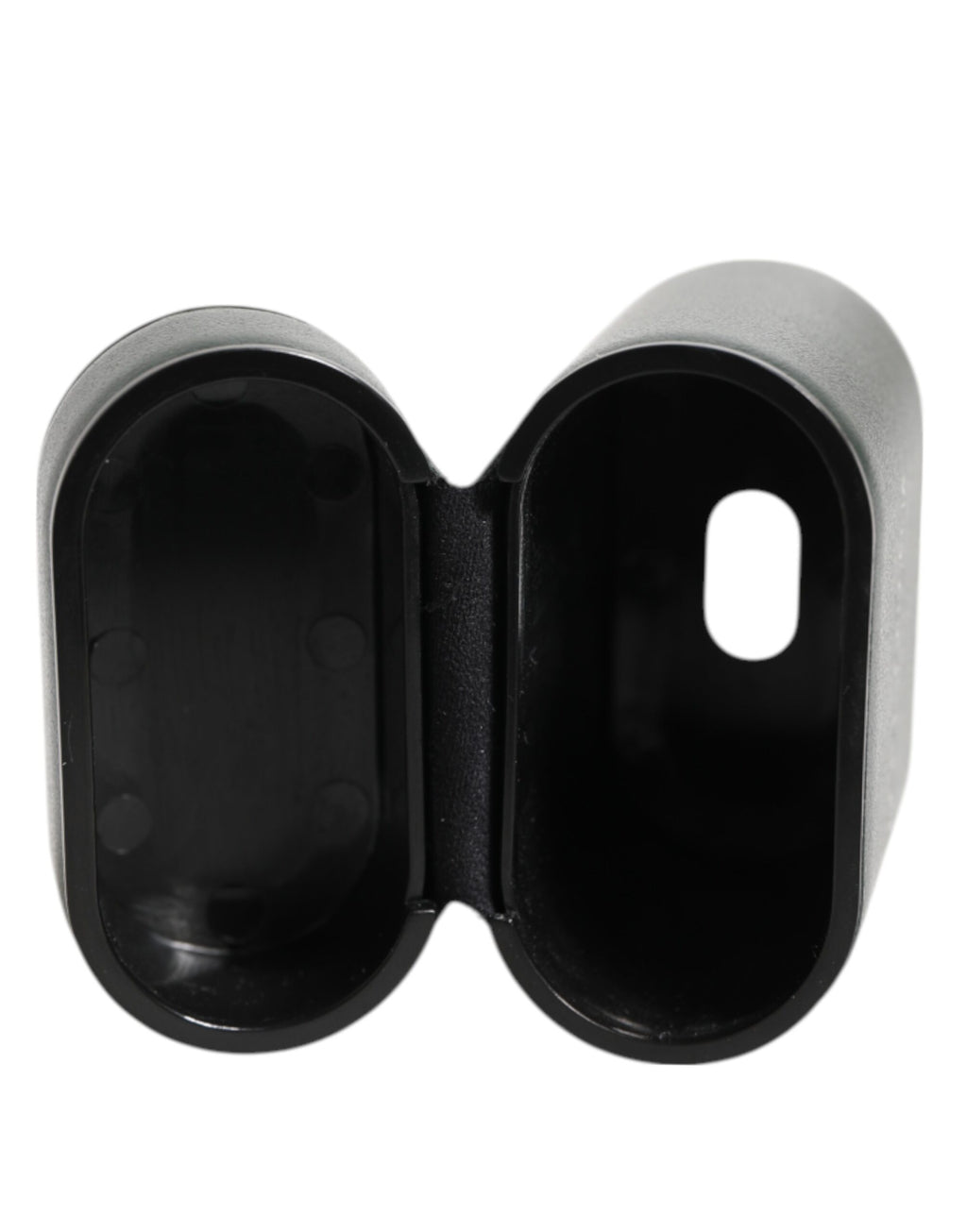 Army Green Calfskin Leather Logo Flip Holder Airpods Case