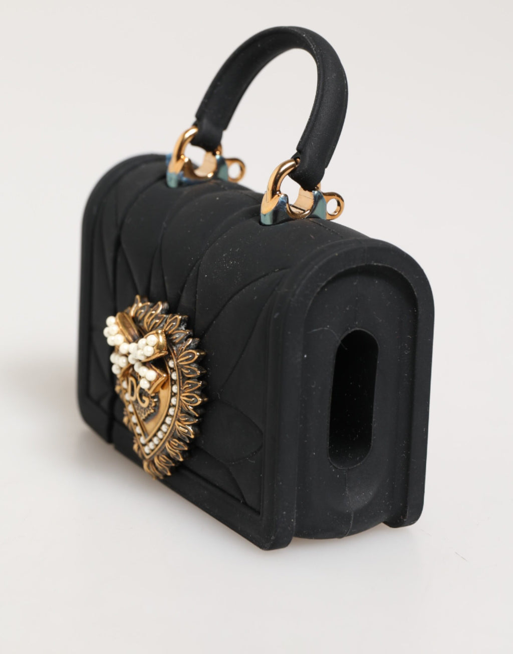 Black Silicone Devotion Heart Cover Hand Bag Airpod Case