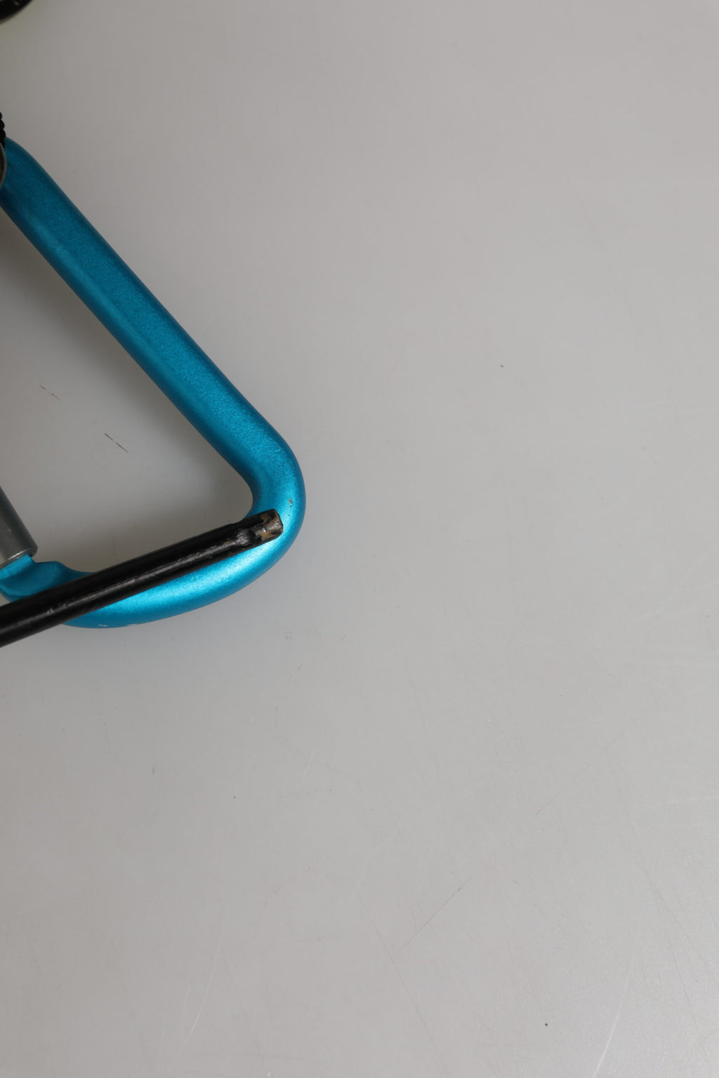 Blue Yellow Leather Tape String DG Logo Keychain Keyring