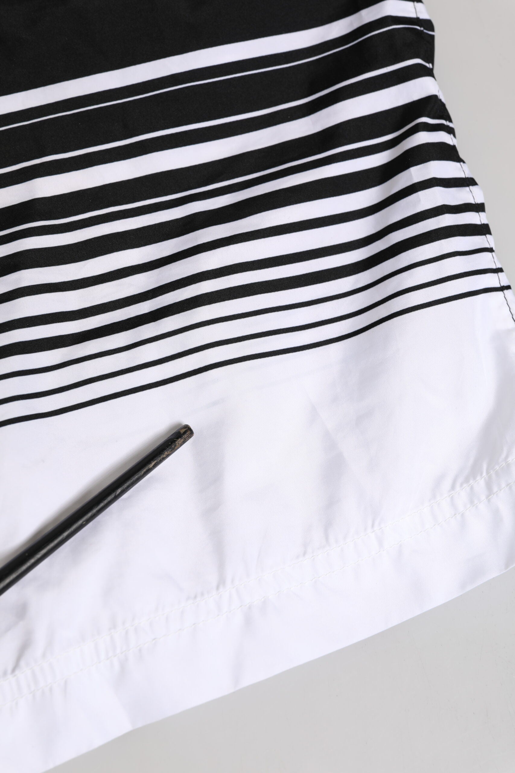 Black White Striped DG Logo Men Short  Swimwear