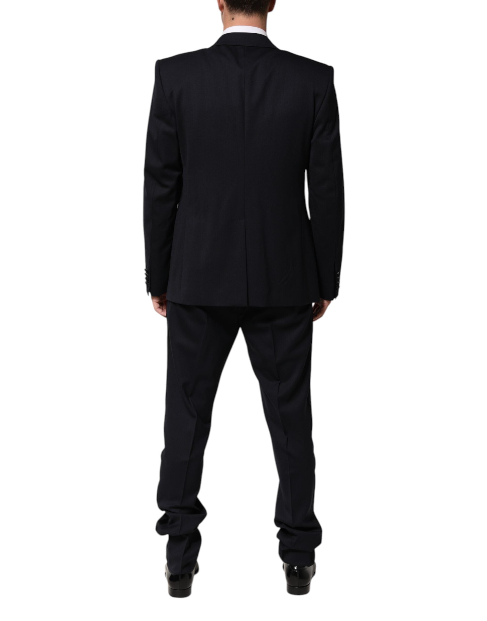 Black 3 Piece Wool Silk Blend Suit SICILIA