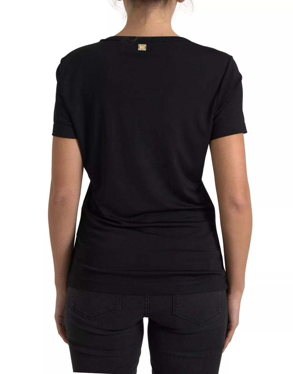 Black Viscose Round Neck CLASS T-shirt