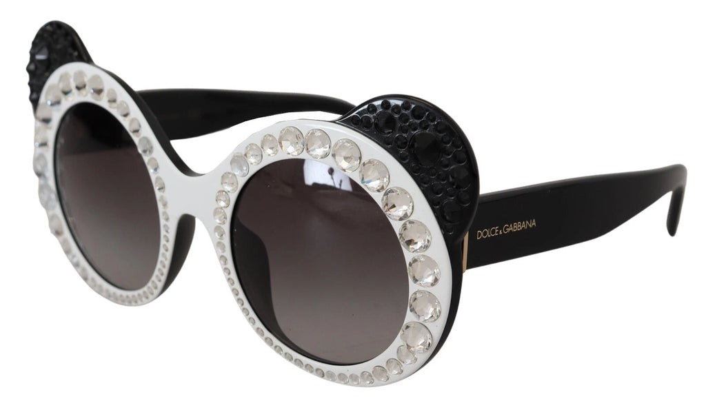 DG4325BM White Black Acetate Crystal Shades Sunglasses