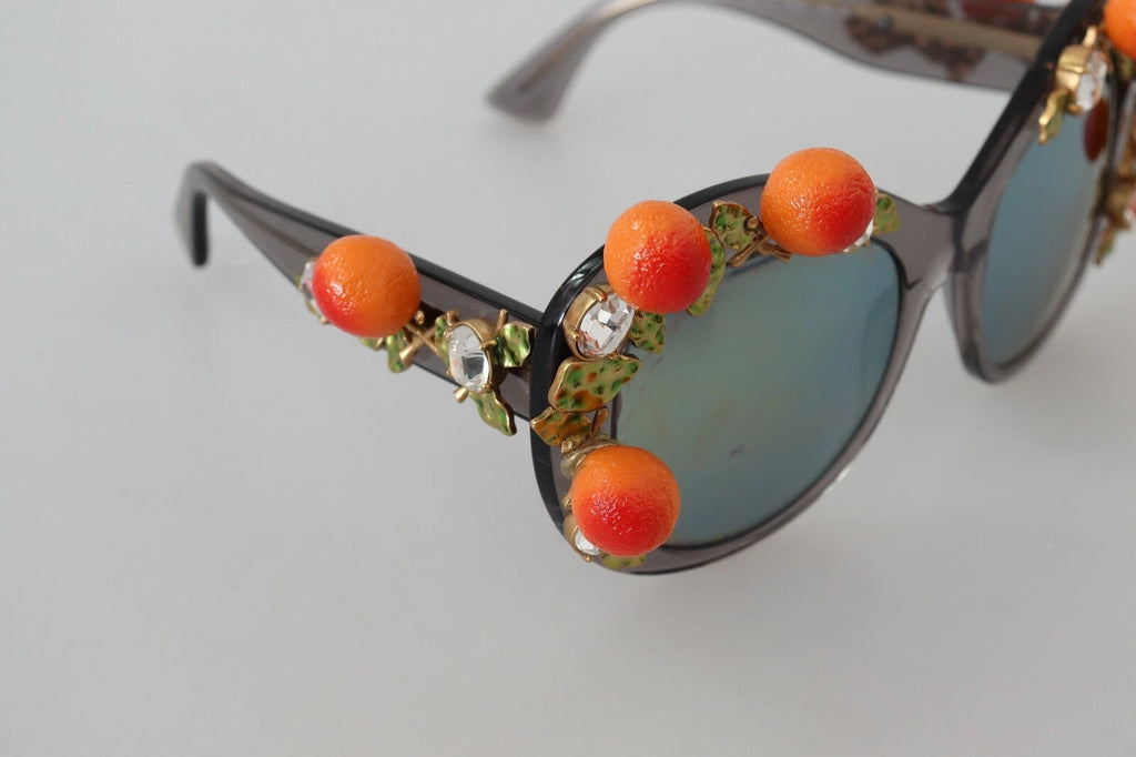 DG4283B Acetate Crystals Orange Appliques Sunglasses