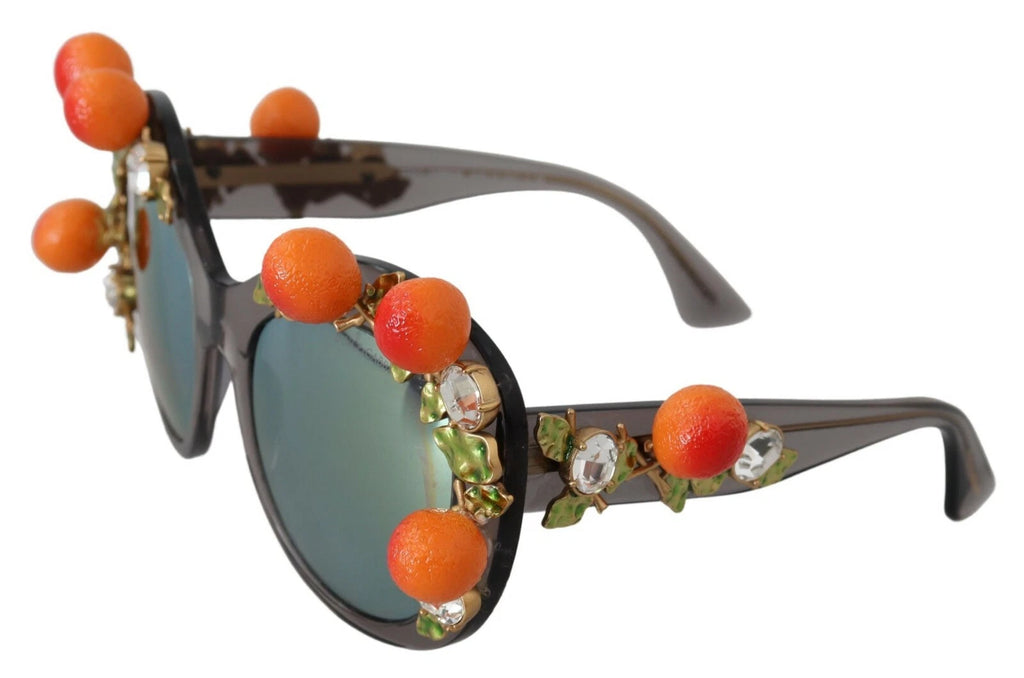 DG4283B Acetate Crystals Orange Appliques Sunglasses