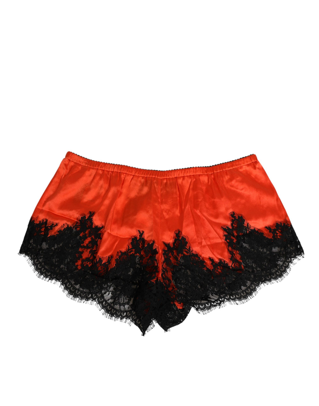Red Silk Satin Lace Shorts Underwear