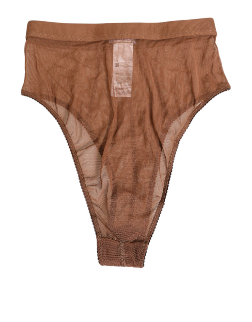 Brown Sheer Mesh High Waist Briefs Underwear