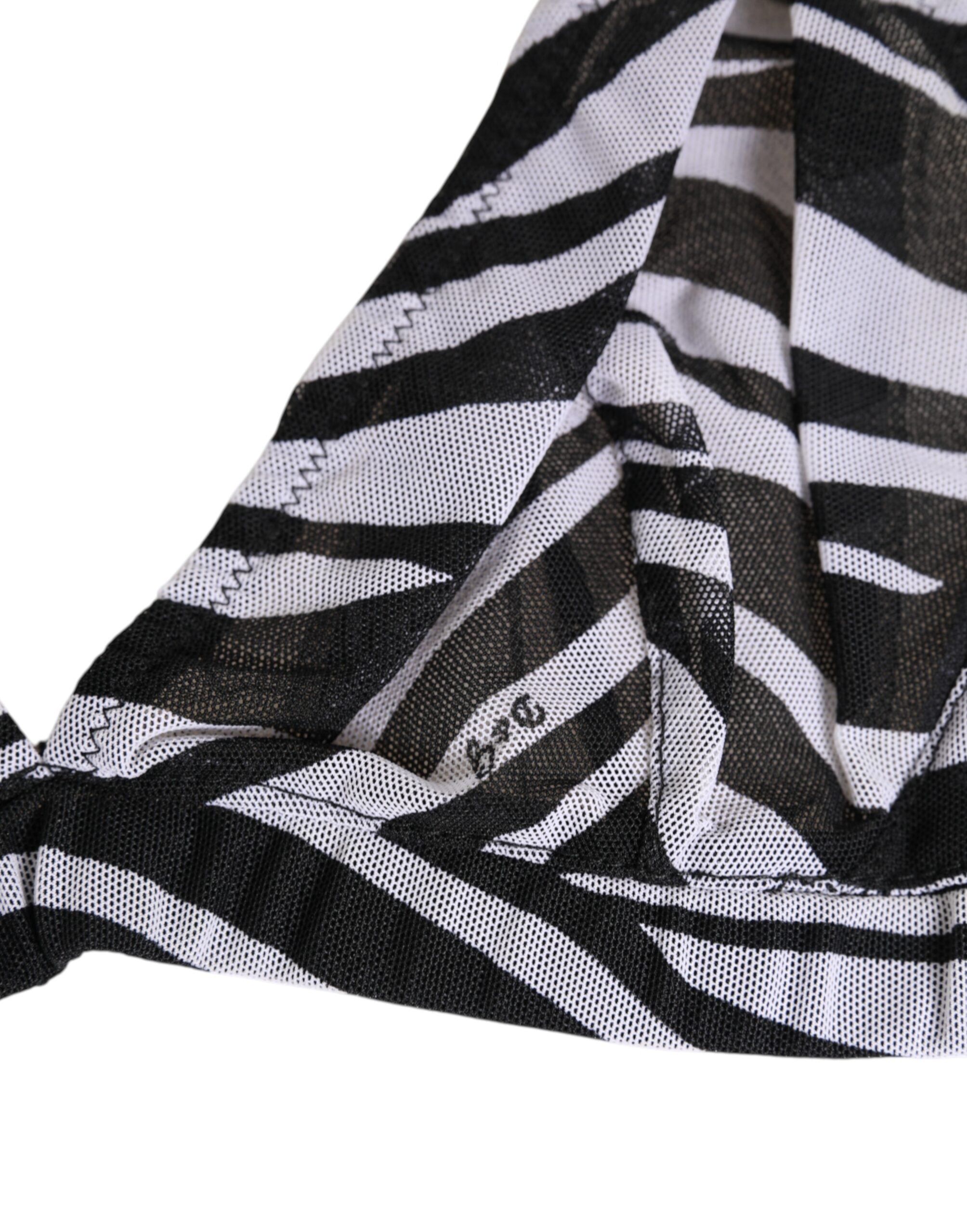 Black White Zebra Print Sheer Mesh Bralette Underwear