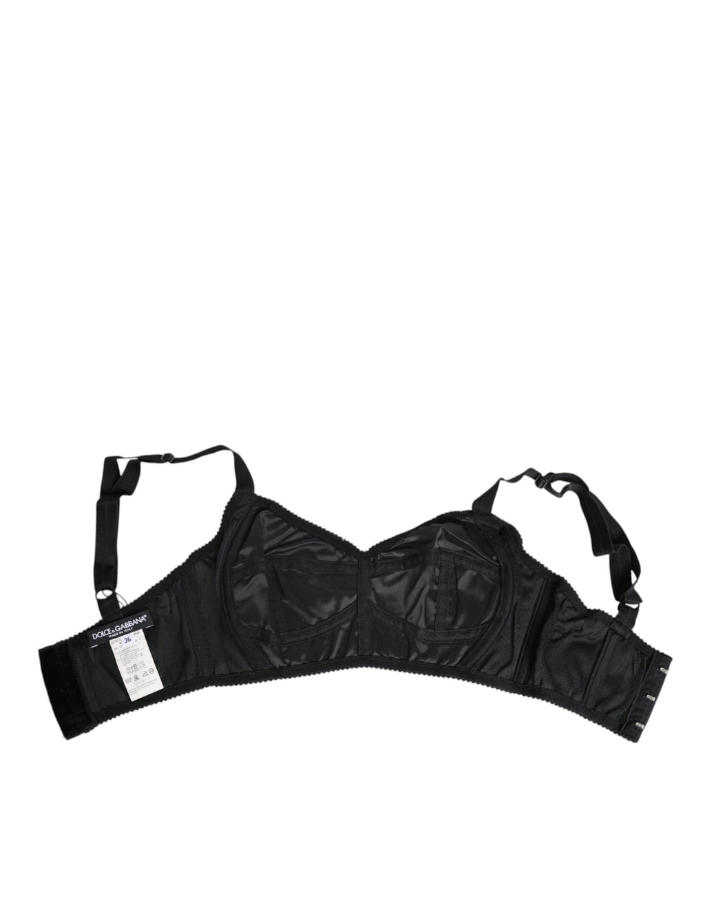 Black Stretch Nylon Bustier Bra Underwear