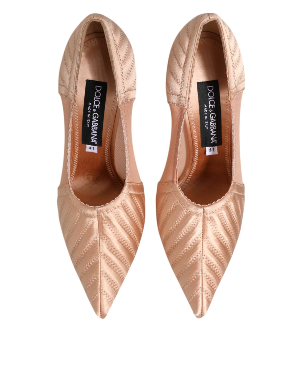 Cipria Nude Satin Mesh Stiletto Pumps Shoes
