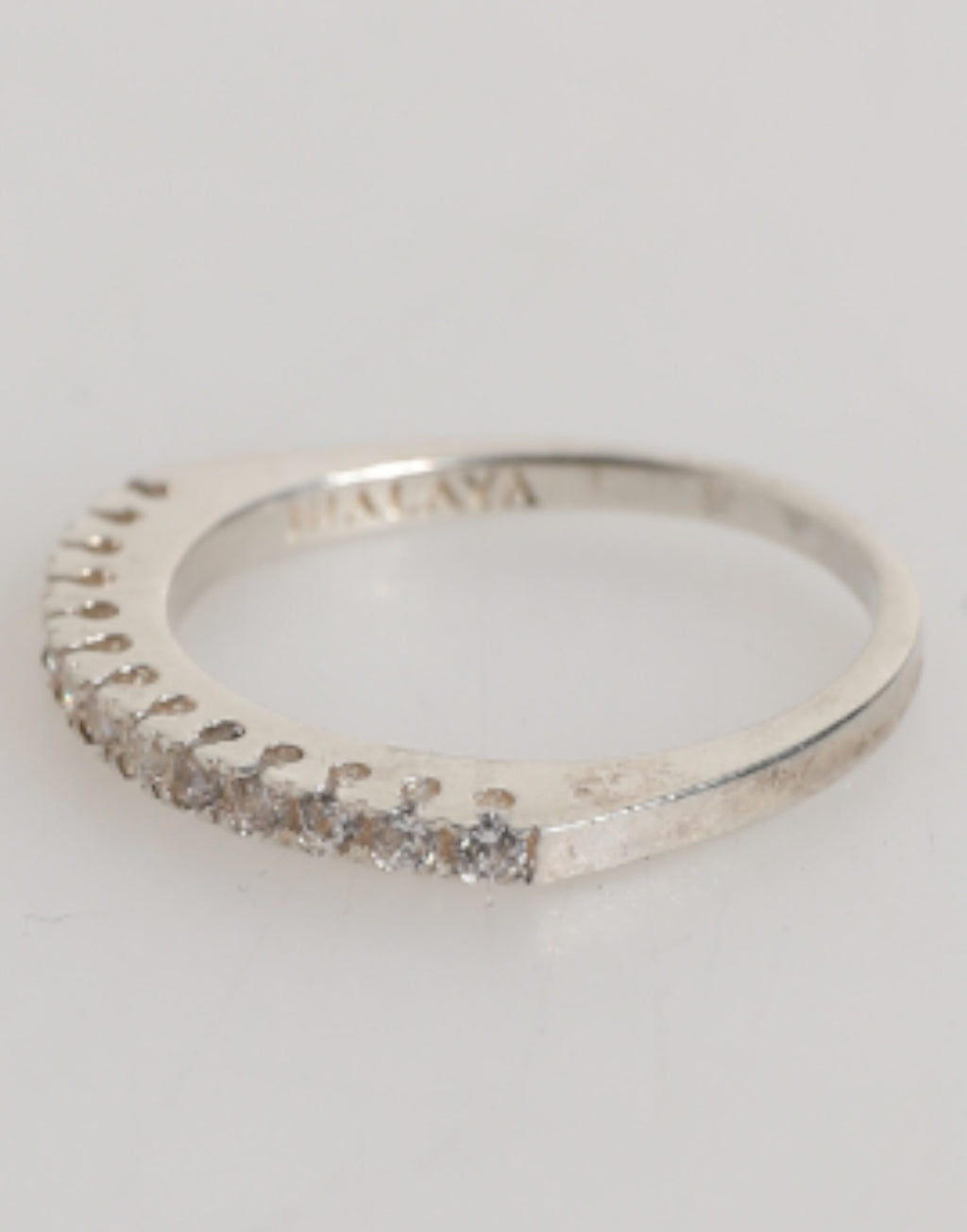 Sterling Silver 925 Band Pave CZ Crystal Eternity Ring